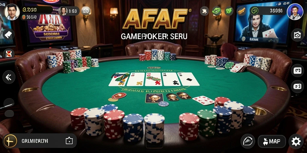 Tampilan aksi seru dalam gameplay Poker AFAF.