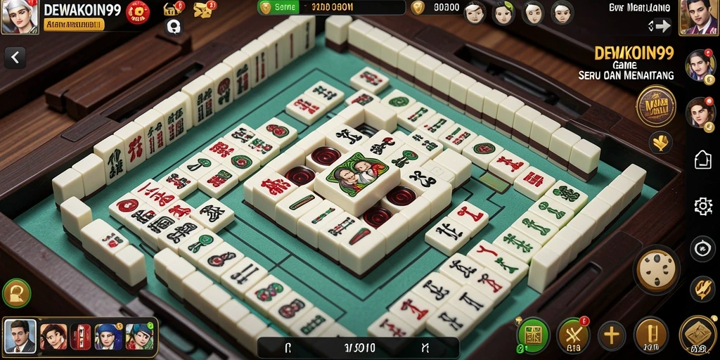 Tampilan permainan Mahjong yang menarik dan mendebarkan di DEWAKOIN99.