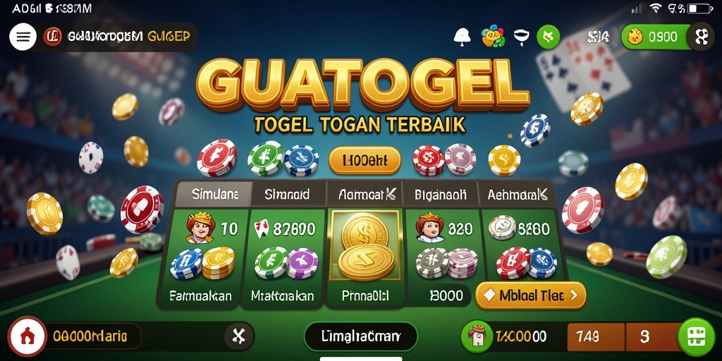 Screenshot gameplay GUATOGEL menampilkan aspek simulasi permainan togel.