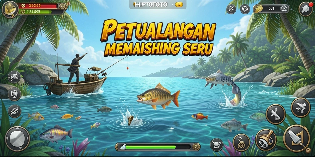 Screenshot HPTOTO menampilkan gameplay memancing yang seru dan realistis.
