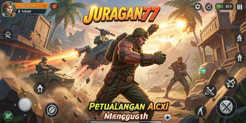 Tampilan seru gameplay aksi JURAGAN77 yang mendebarkan.
