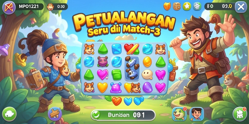Tampilan gameplay seru dan penuh warna dari MPO1221.